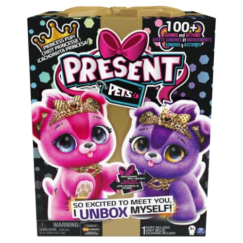 Present Pets, Glitter Puppy Interactive Plush Pet Toy with Over