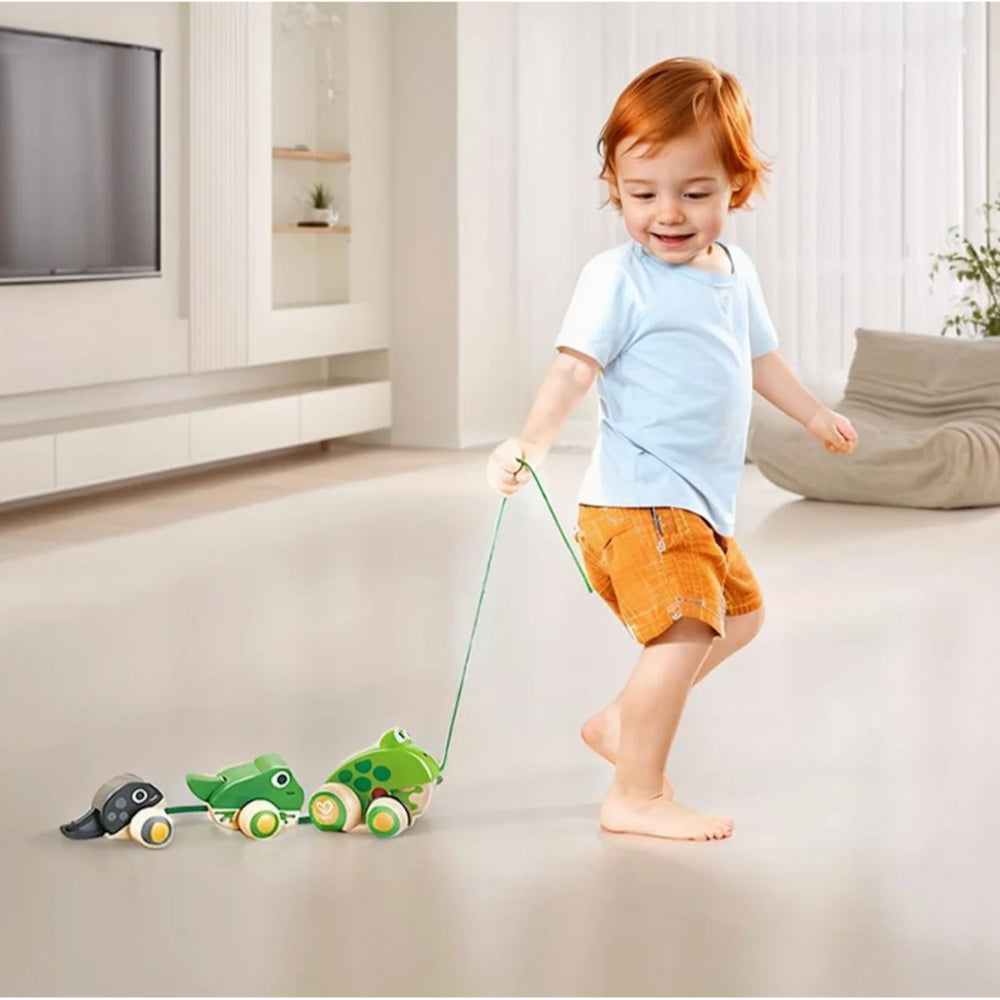 Hape Pull Along Frog Family