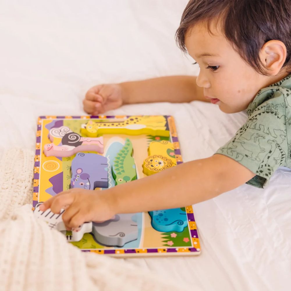 Melissa & Doug - Safari Chunky Puzzle - 8 Pieces