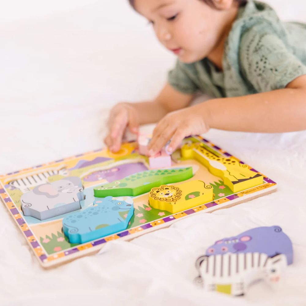 Melissa & Doug - Safari Chunky Puzzle - 8 Pieces