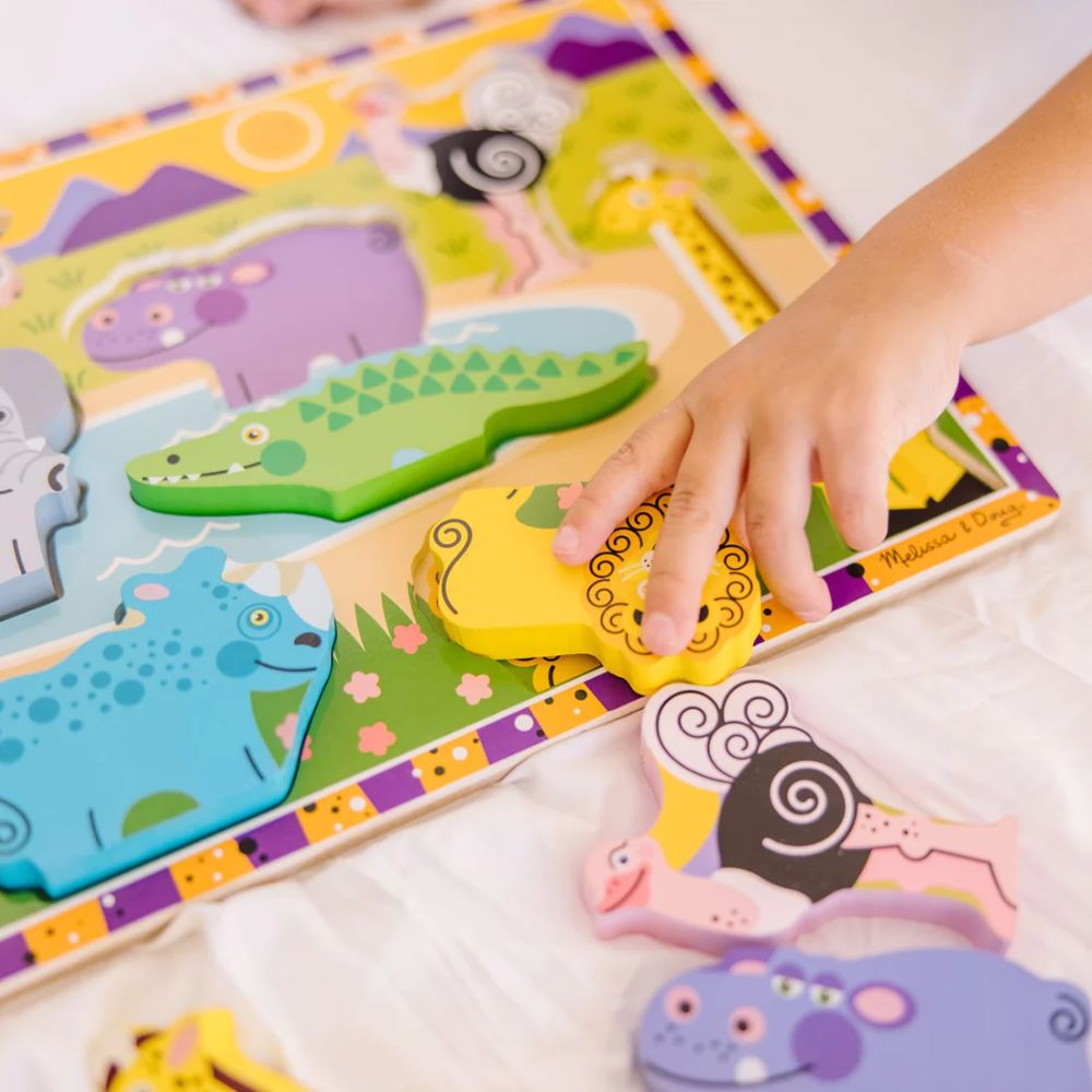 Melissa & Doug - Safari Chunky Puzzle - 8 Pieces