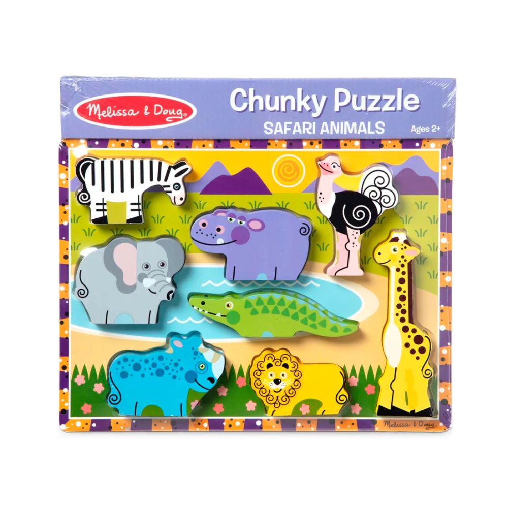 Melissa & Doug - Safari Chunky Puzzle - 8 Pieces