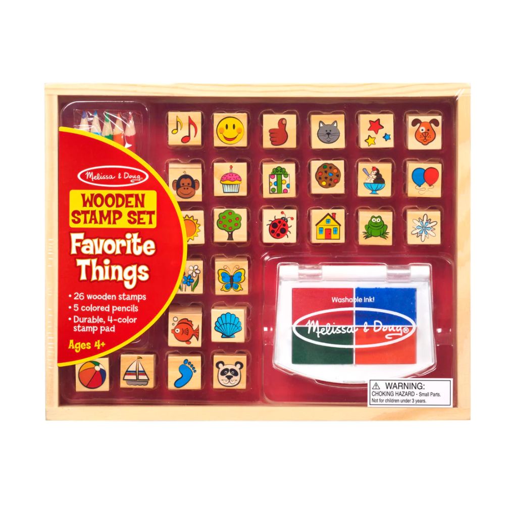  Melissa & Doug Wooden Stamp Set: Vehicles - 10 Stamps, 5  Colored Pencils, 2-Color Stamp Pad : Melissa & Doug: Toys & Games