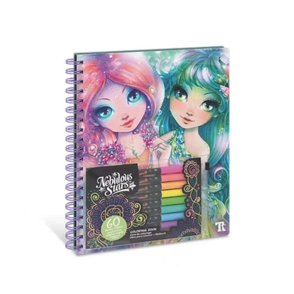 Nebulous Stars Black Pages Coloring Book