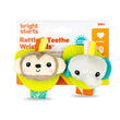 Bright Starts Rattle Teethe Wrist Pals Toy Monkey & Elephant
