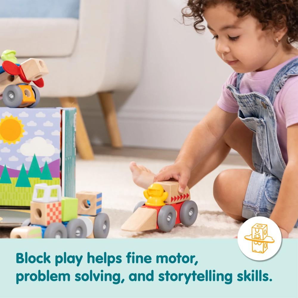 Melissa & Doug Wooden Blockables™ Vehicles Play Set