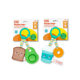 Bright Starts Perfect Pair 2IN1 Teether Toy Coffee Donut Avocado Assorted
