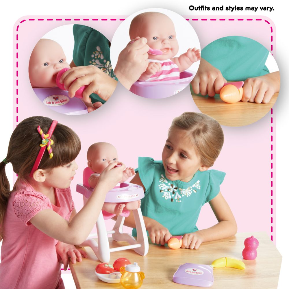 JC Toys Lots to Love Babies Vinyl Baby Doll 10" with Deluxe Gift Set