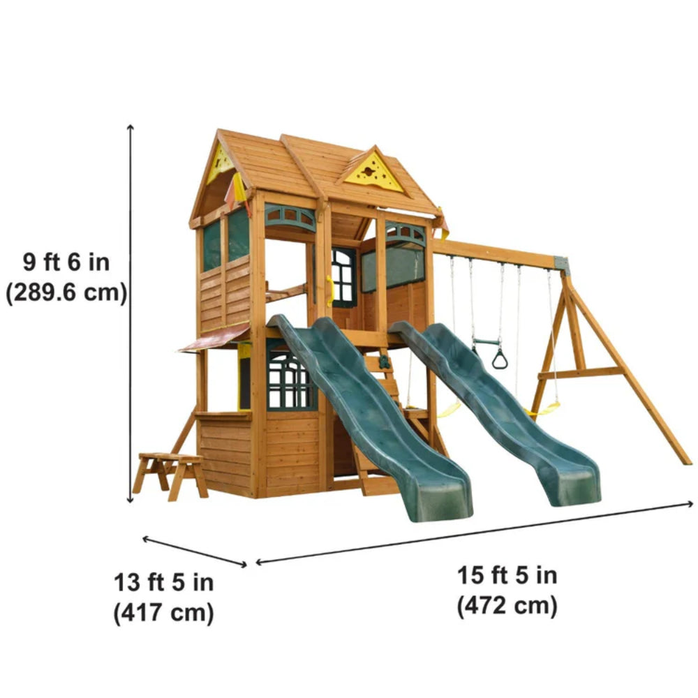 KidKraft Overland Heights Wooden Swing Set