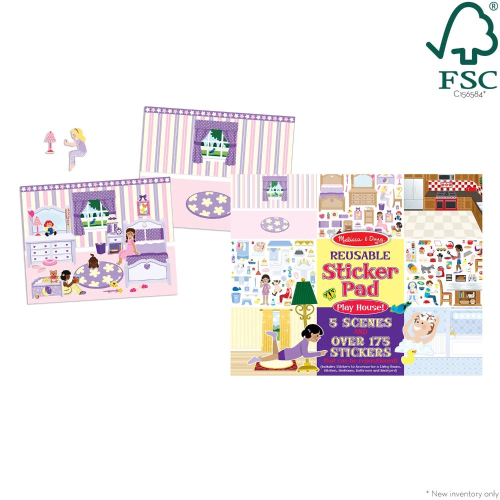 Melissa & Doug Reusable Sticker Pad - Play House! Melissa & Doug Reusable Sticker Pad - Play House!