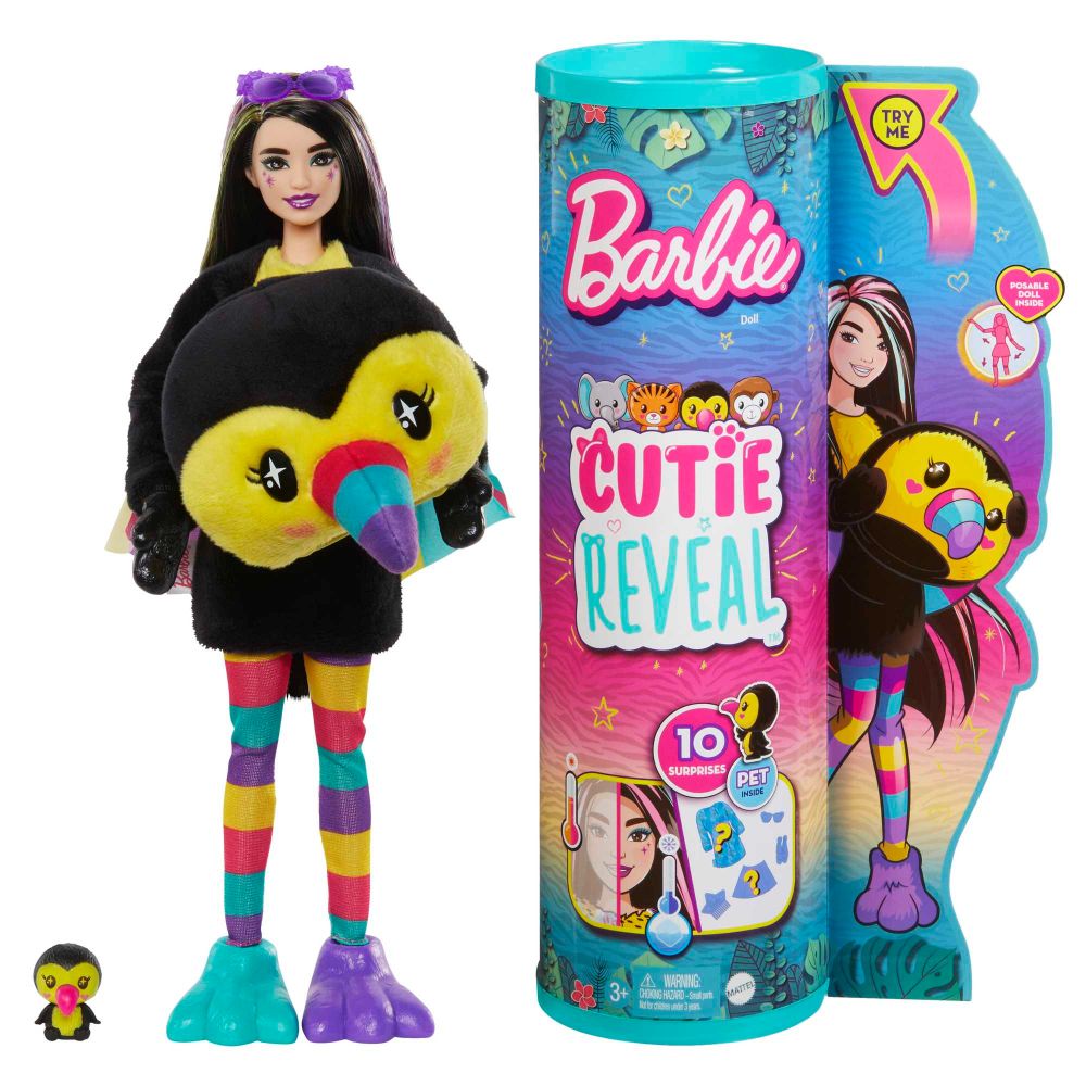 Barbie Cutie Reveal Doll Jungle Series Toucan