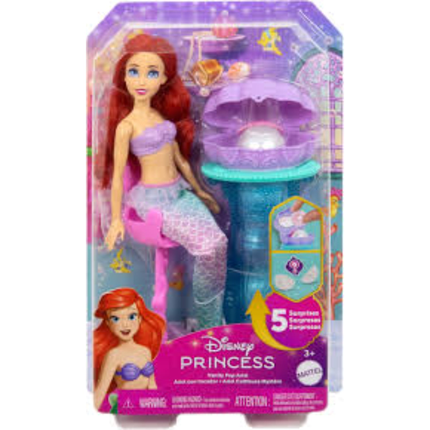 Disney Princess Fashion Doll Ariel Mermaid Surprise