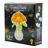 Crystal Puzzle Six Roses with Vase Yellow