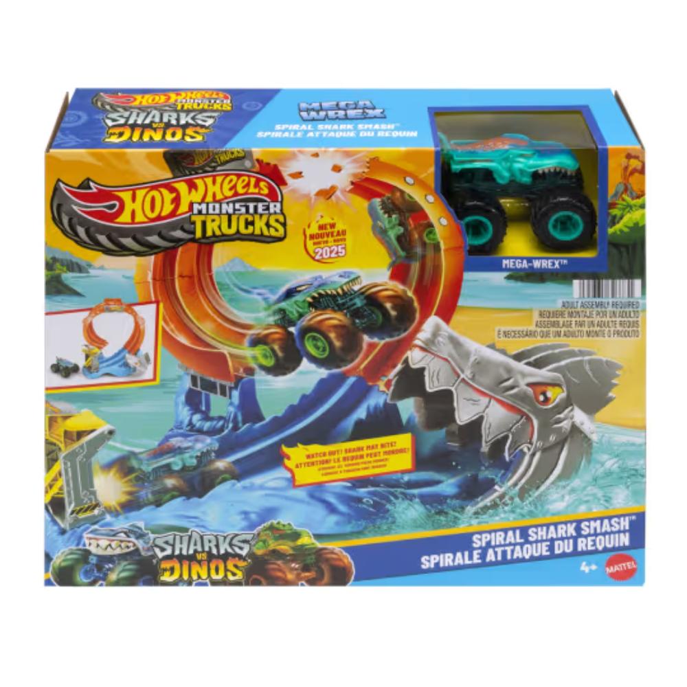Hot Wheels Monster Trucks Corkscrew Shark Smash Track Set Hot Wheels Monster Trucks Corkscrew Shark Smash Track Set