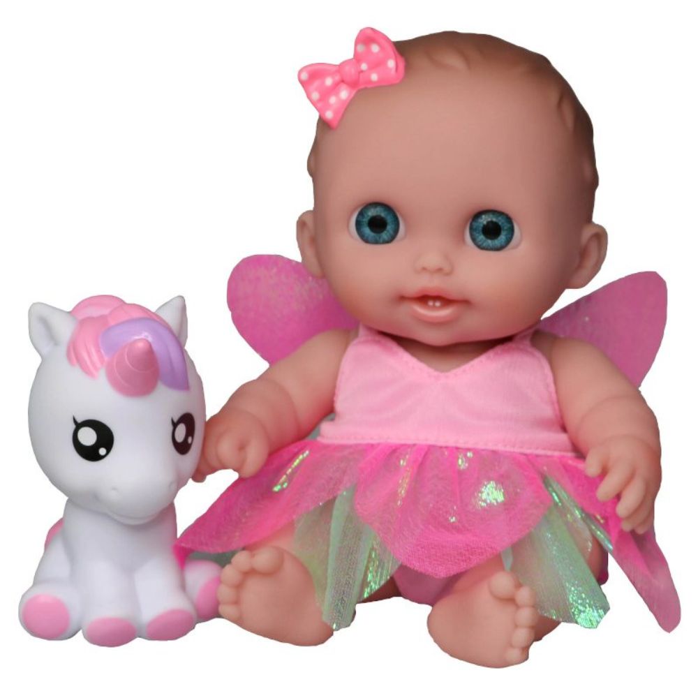 JC Toys Lil Cutesies 9 All Vinyl Baby Doll Feeding Time Gift Set| Posable  and Washable | Removable Outfit | High Chair and Feeding Accessories Ages