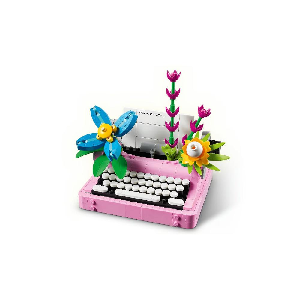 LEGO Typewriter With Flowers
