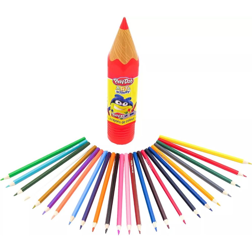 Play Doh 24 Color Pencils In Plastic Tube