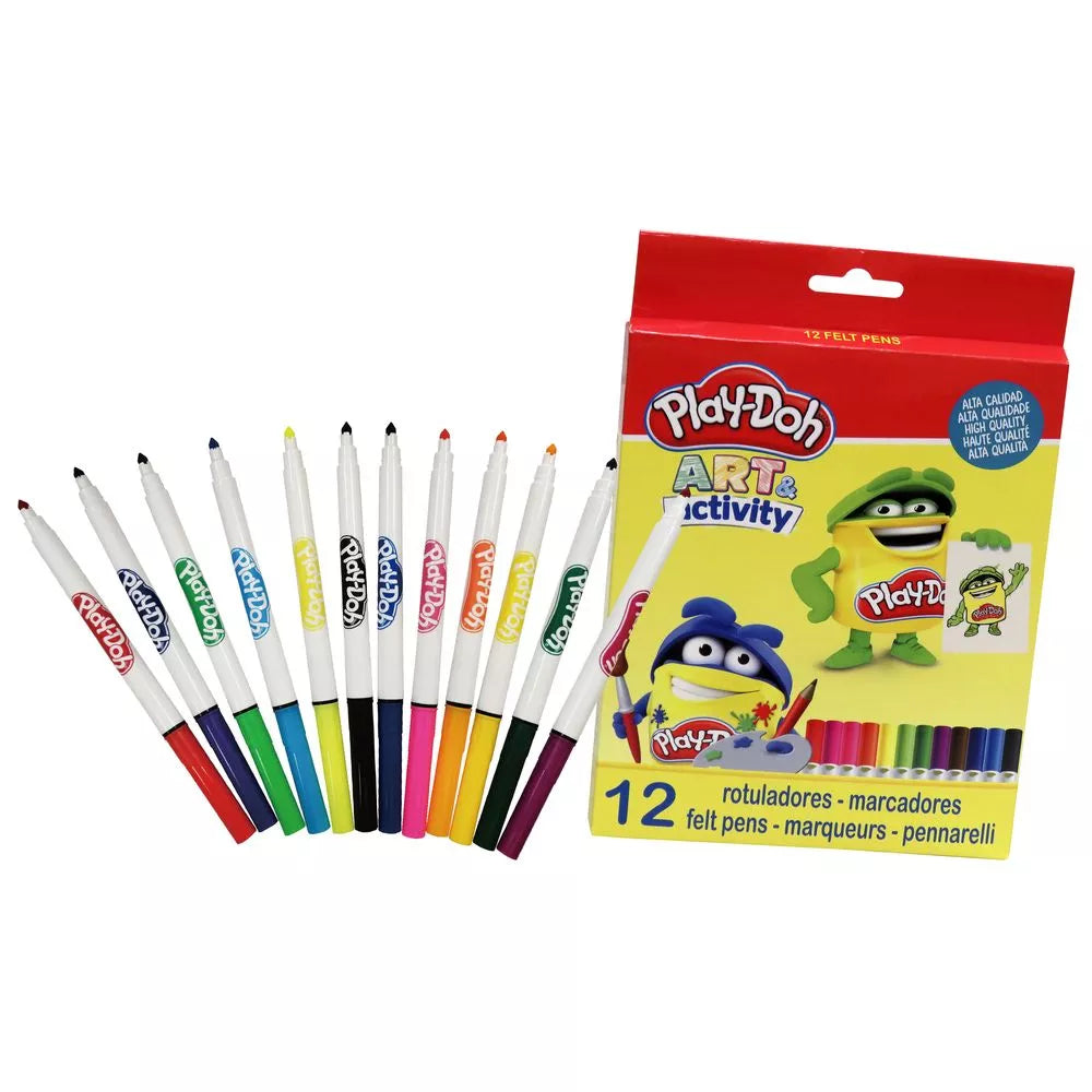 Play Doh 12 Colors Felt Tip Pen In Paper Box 5 Mm