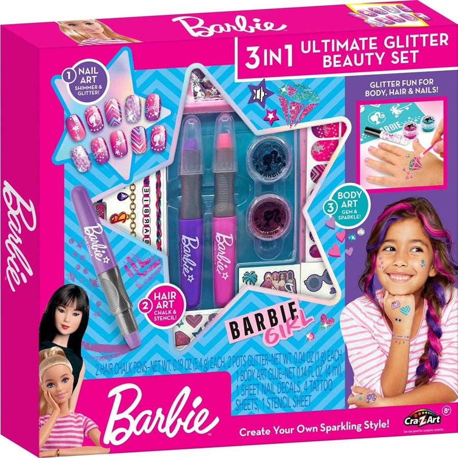 Barbie 3 in1 Glitter Set Barbie 3 in1 Glitter Set