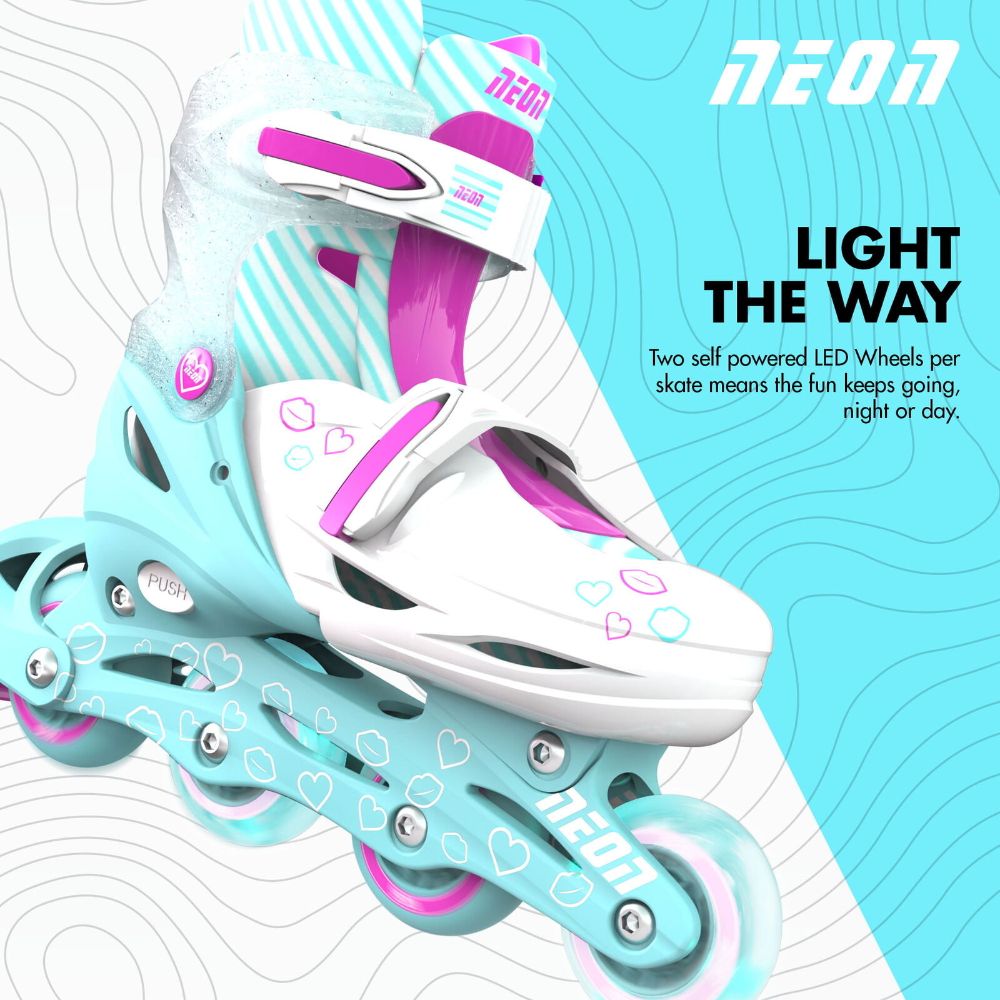 YVolution Neon Inline Skates Teal Pink
