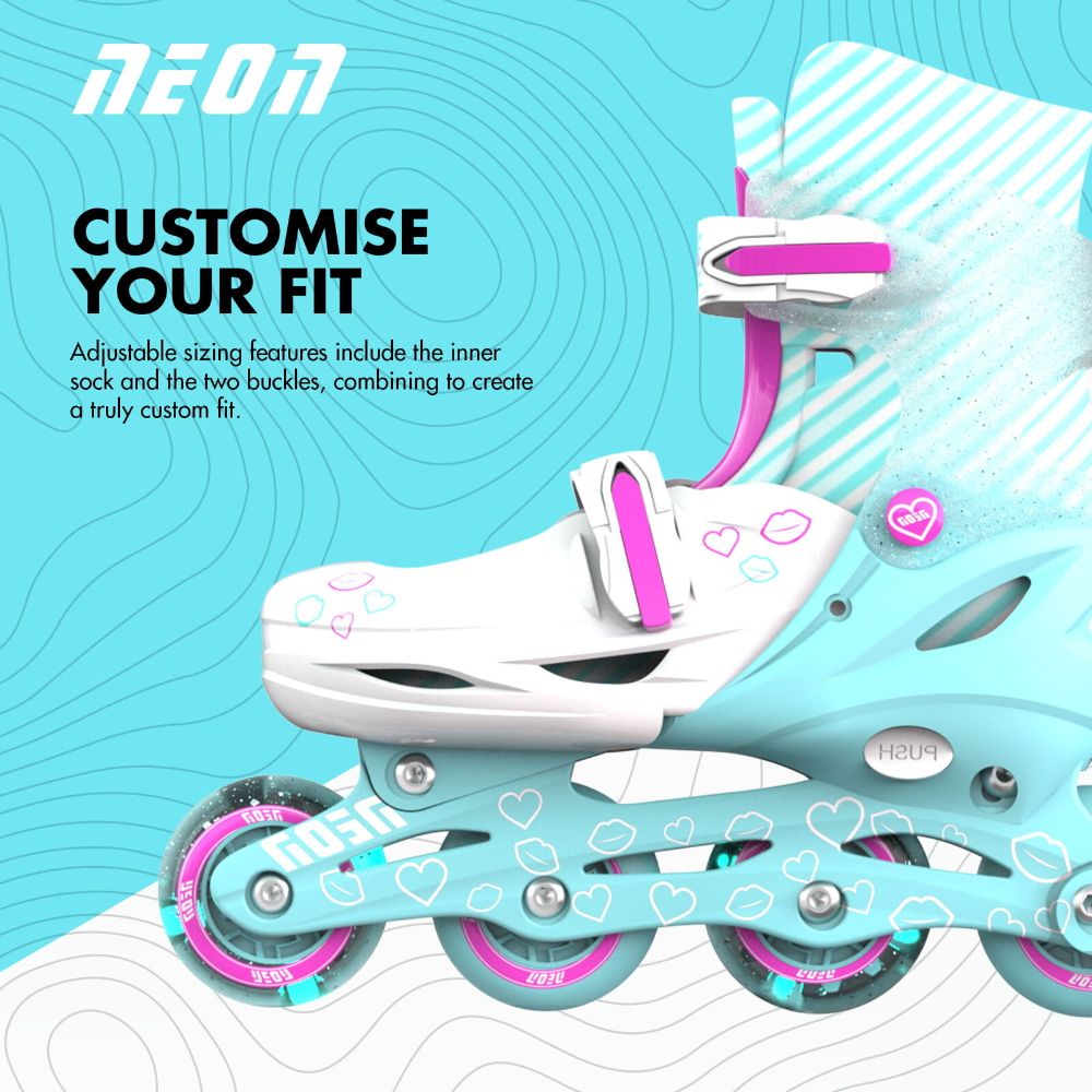 YVolution Neon Inline Skates Teal Pink