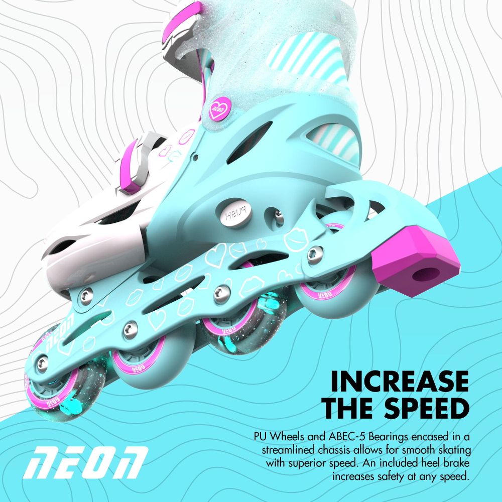 YVolution Neon Inline Skates Teal Pink