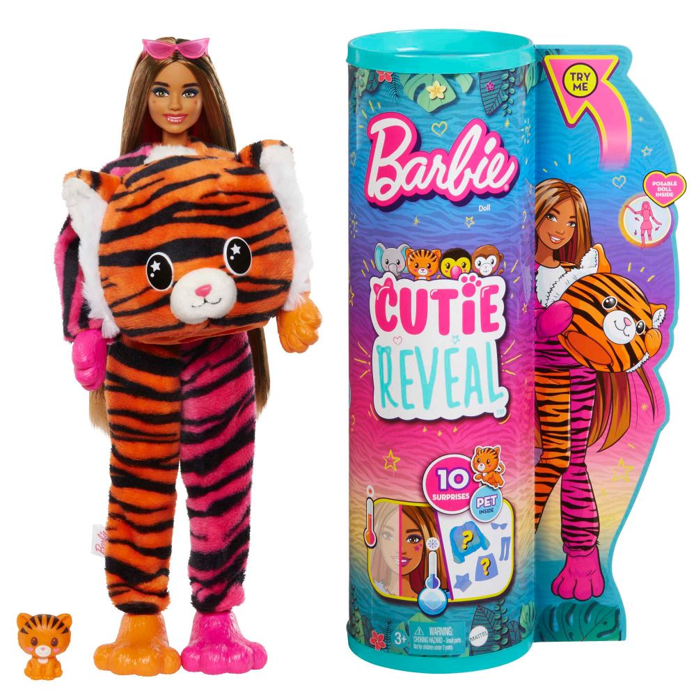 Barbie Cutie Reveal Doll Jungle Series Tiger