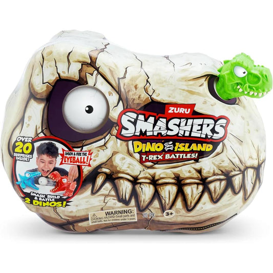 Smashers Dino Island Mini T-Rex Battles Playset (Red Dino) by ZURU