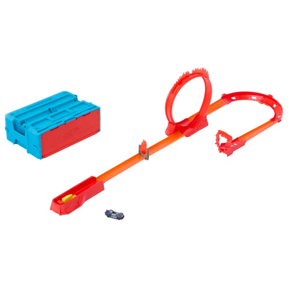 Hot Wheels Fire-Themed Track Building Set