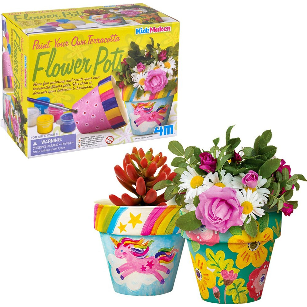 4M KidzMaker Paint Your Own Terracotta Flower Pots