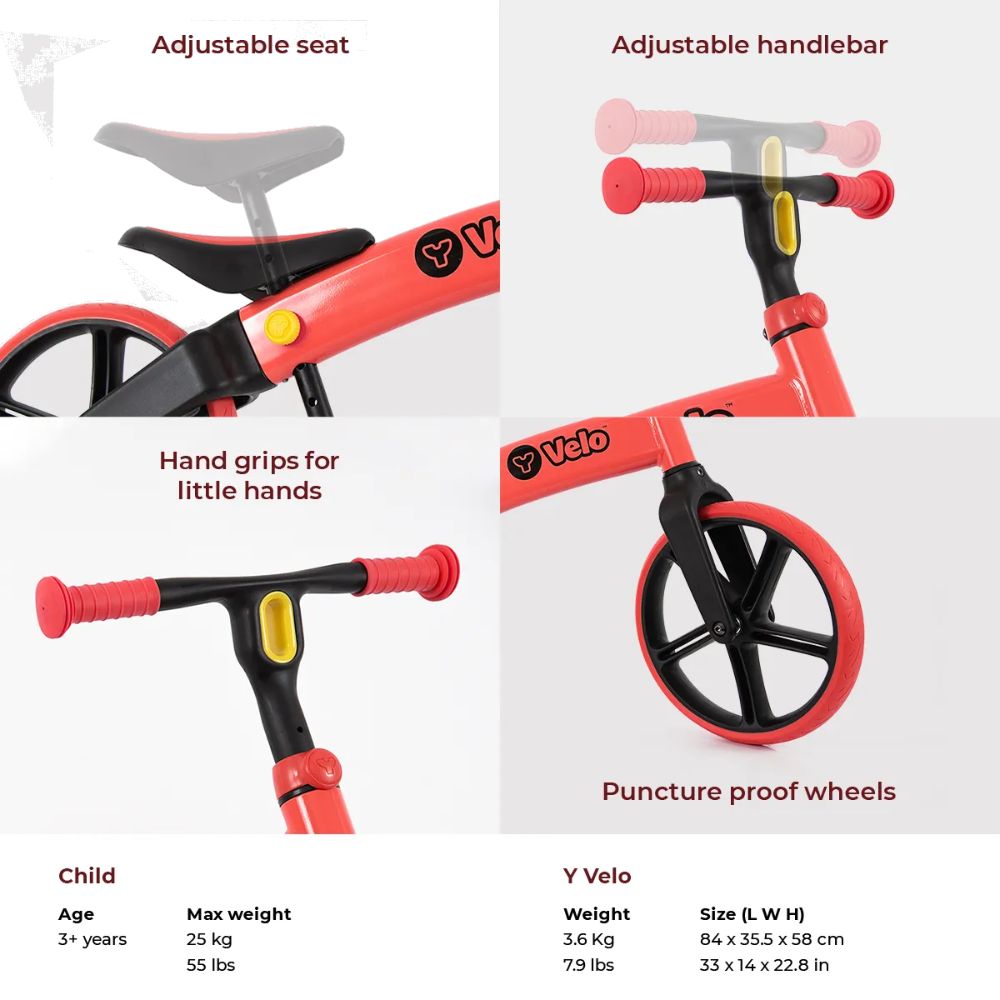 YVolution Velo Balance Bike Red YVolution Velo Balance Bike Red