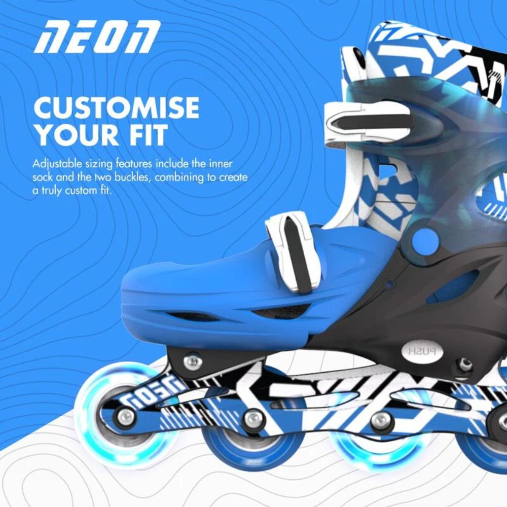 NEON COMBO SKATES SIZE 36 GOTEKI BLUE