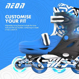 NEON COMBO SKATES SIZE 36 GOTEKI BLUE