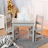 Melissa & Doug Wooden Table & Chairs- Gray  Image#3