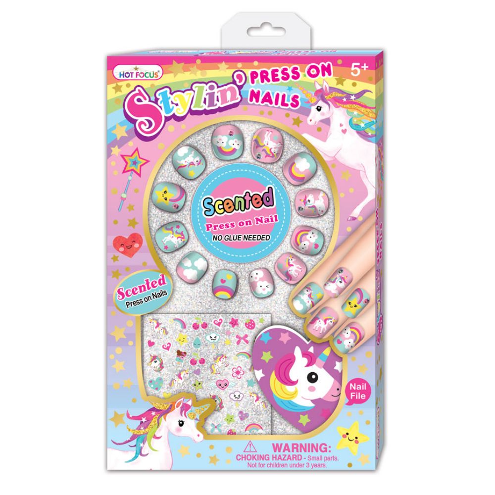 Hot Focus Scented Stylin' Press On Nails ( Unicorn)