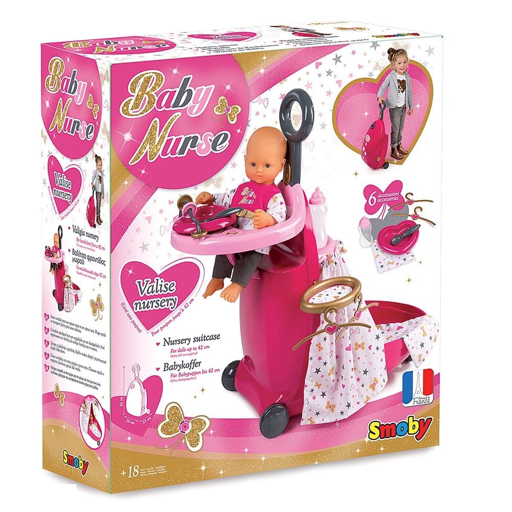 Smoby Baby Nurse Nursery Suitcase 3in1