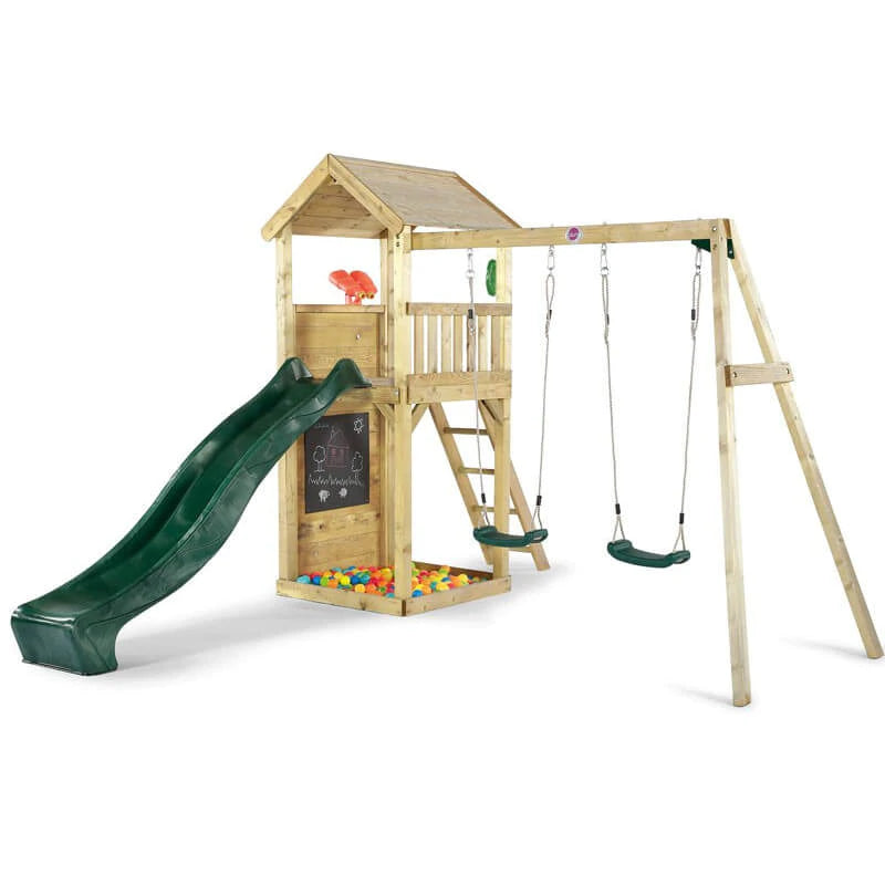 Plum Wooden Lookout Tower with Swings