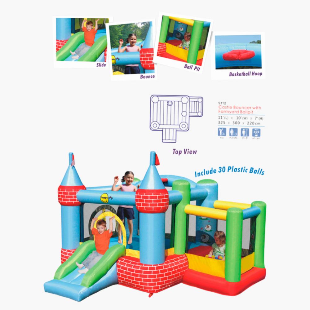 Happy Hop Castle Bouncer with Farmyard Ball Pit Happy Hop Castle Bouncer with Farmyard Ball Pit
