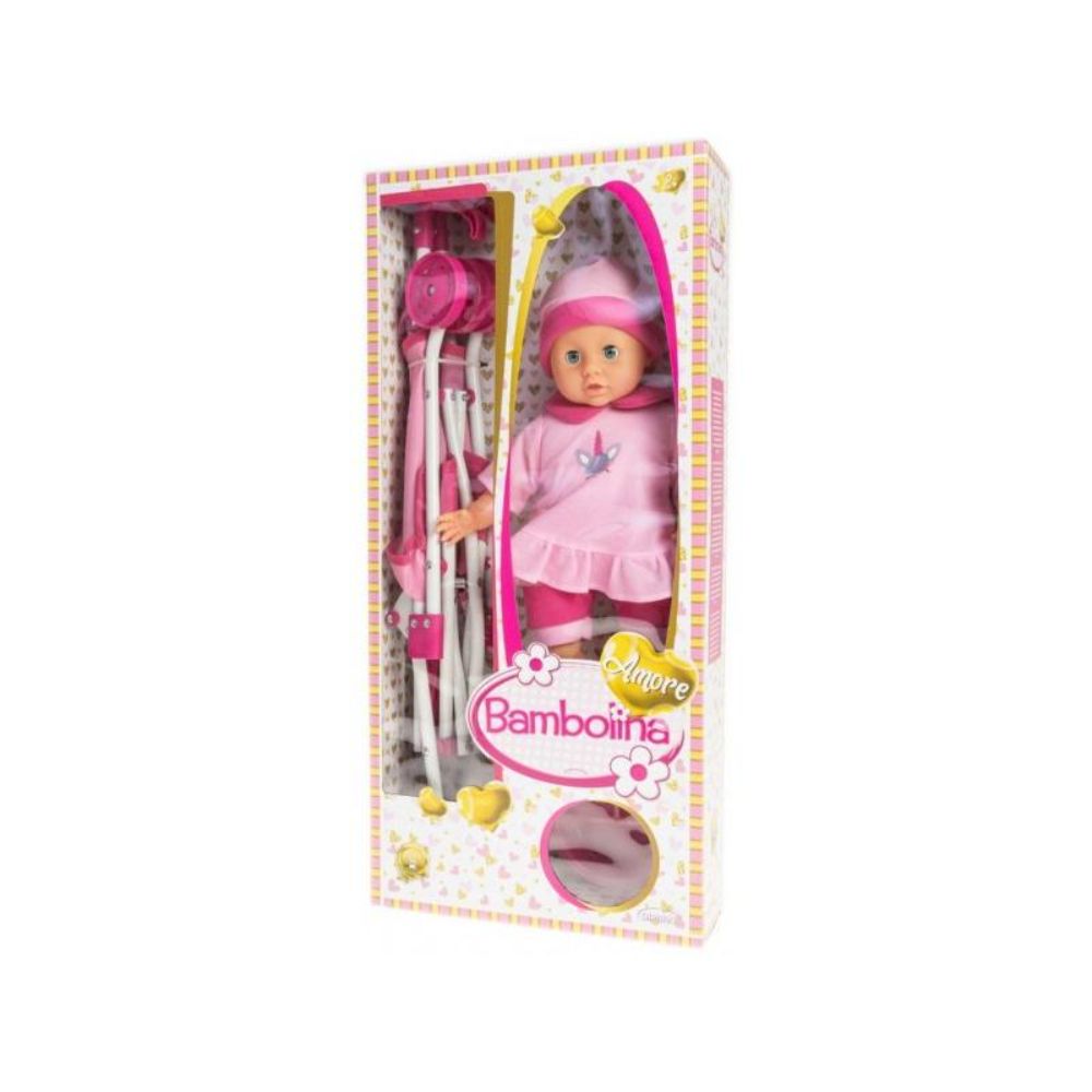 Bambolina Amore 40Cm Soft Baby Doll With Acc & Buggy