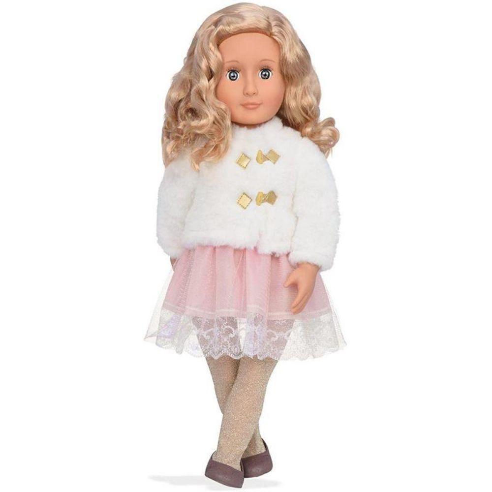 Our Generation Doll with White Faux Fur Jacket Halia