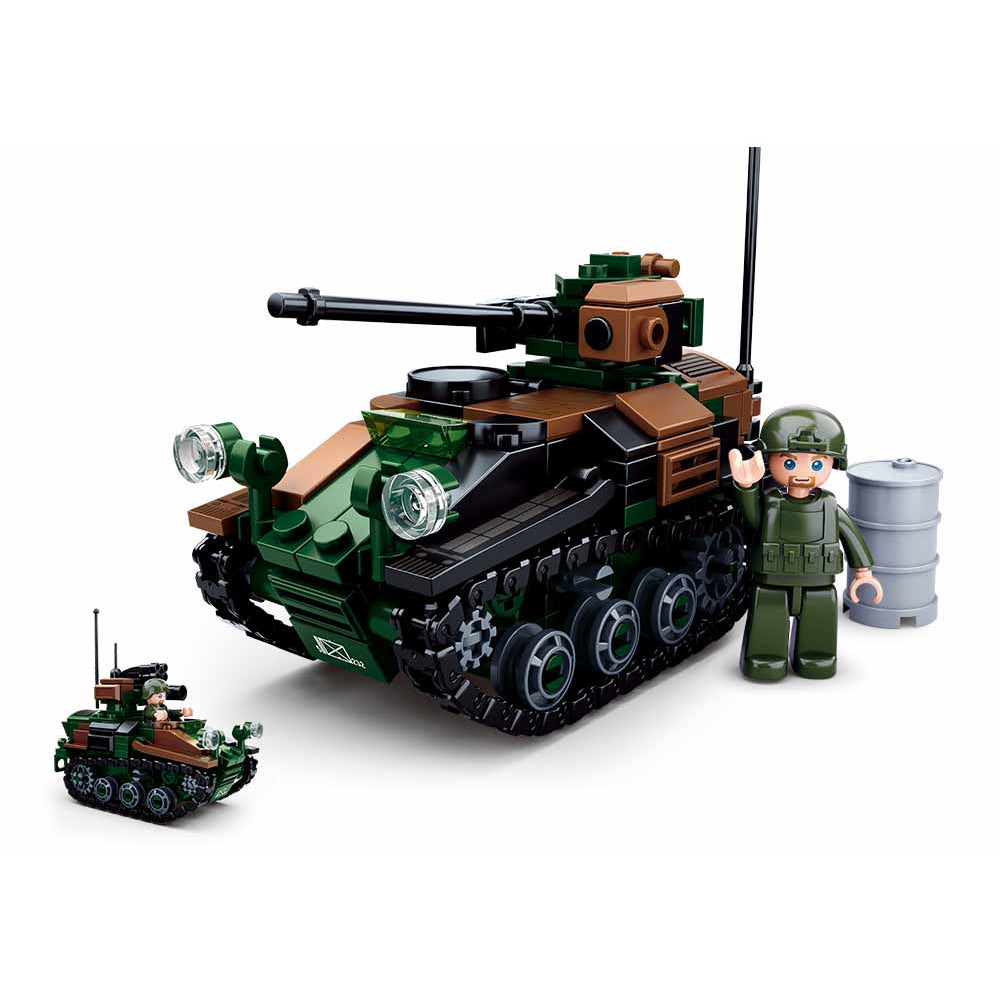 Sluban Model Bricks-Wiesel Armoured Weapons Carrier 2In1  Image#1
