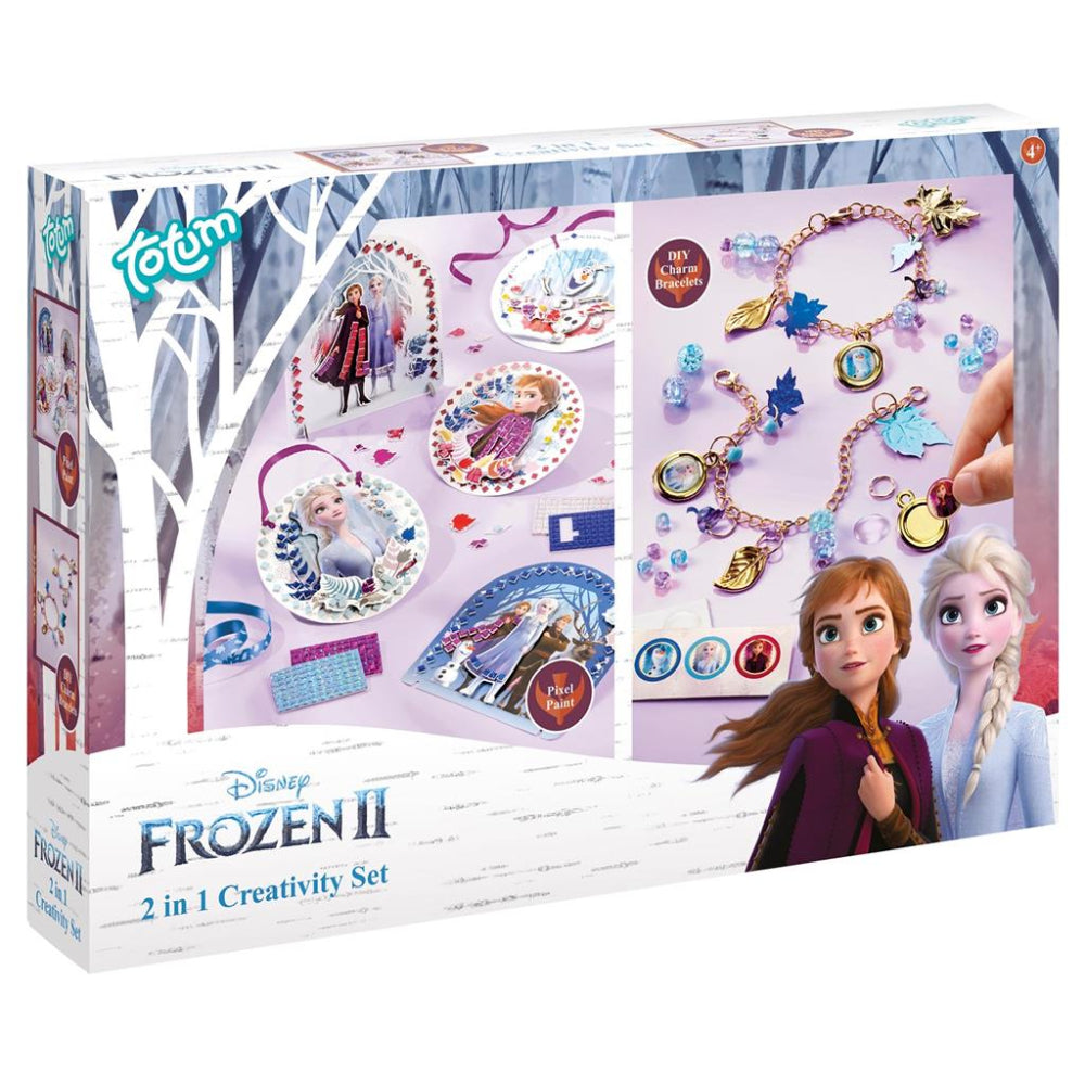 Frozen Disney 2 In 1 Creativity Set (Pixel Paint And Charm Bracelets)  Image#1