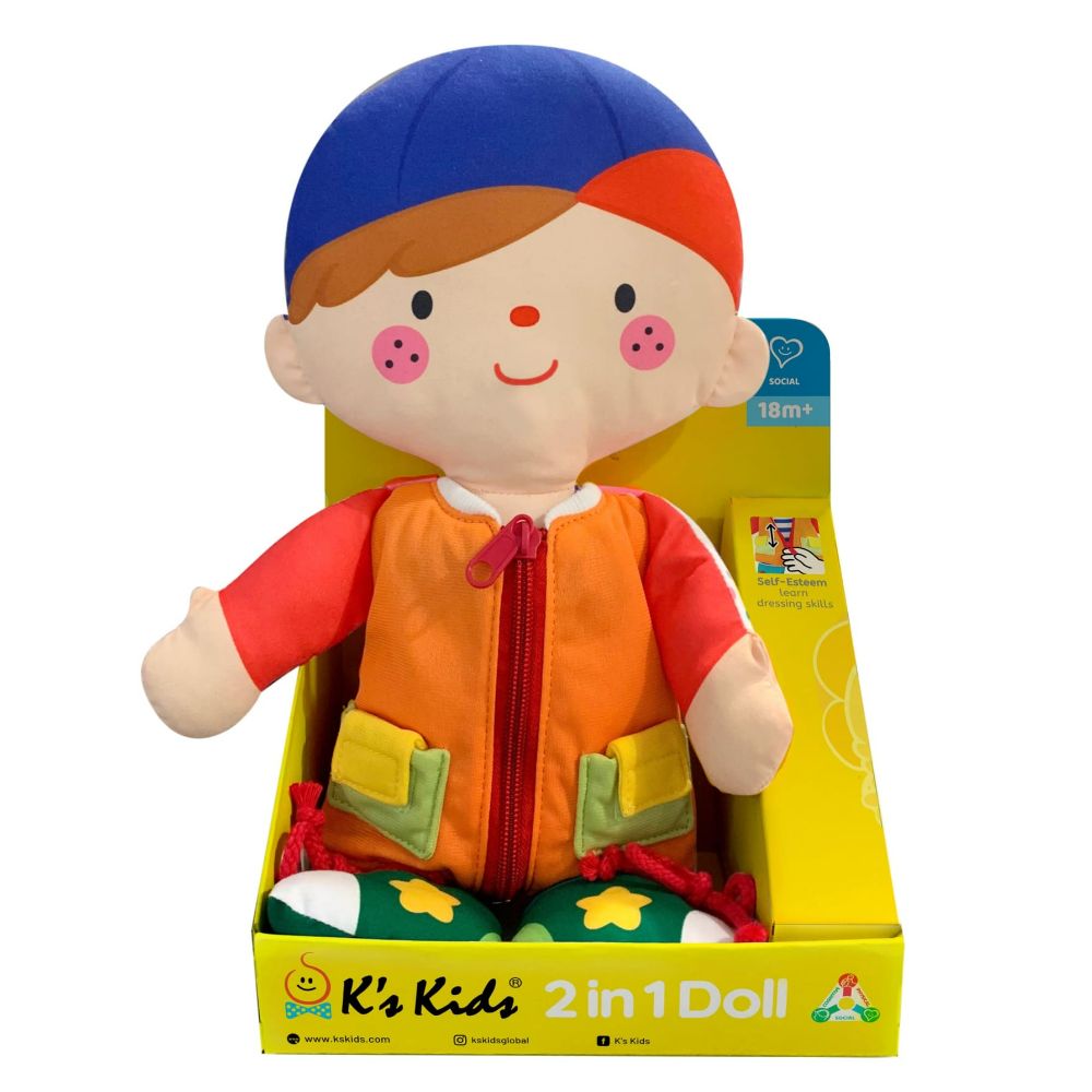 K's Kids 2-in-1 Wayne & Julia Dress-up Doll