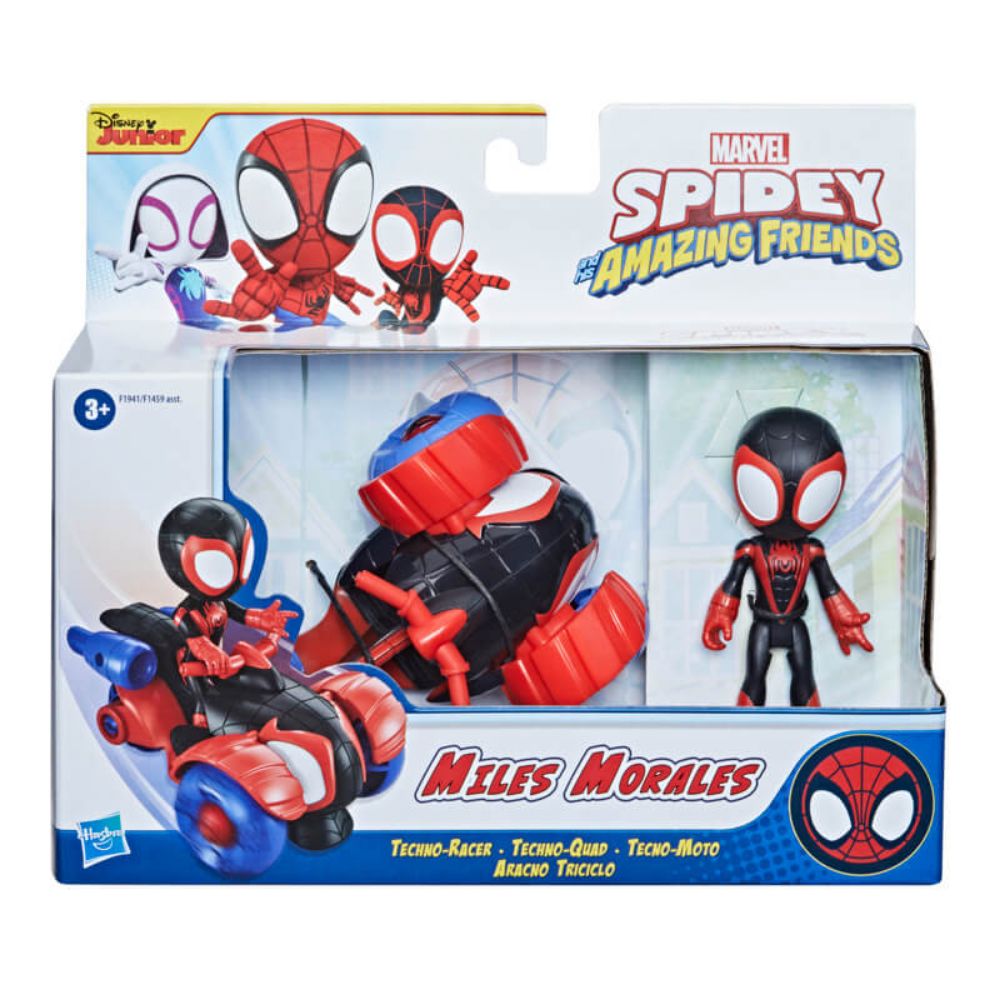 Spider Man Spidey & His Amazing Friends Miles Morales Figure & Techno-Racer
