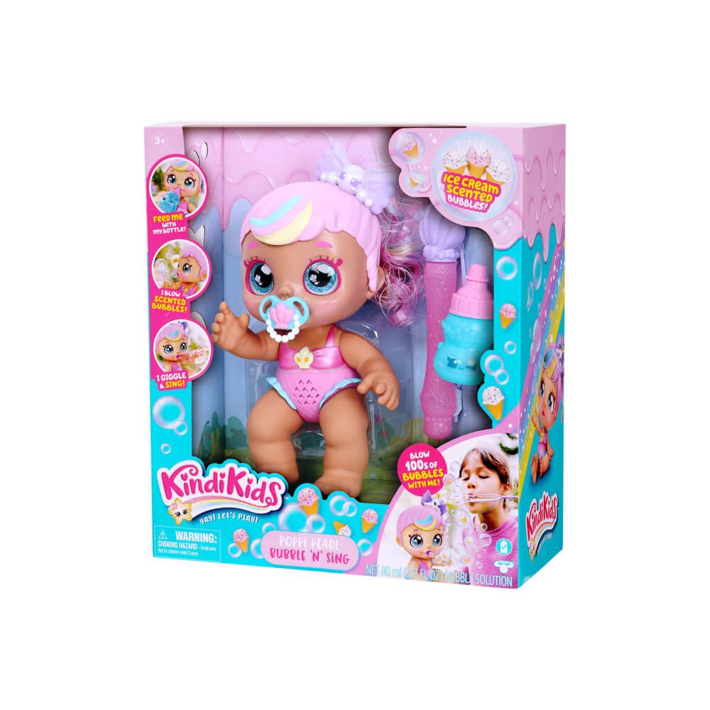 Kindi Kids - S5 Nursery Baby Poppi Pearl Bubble N Sing Doll