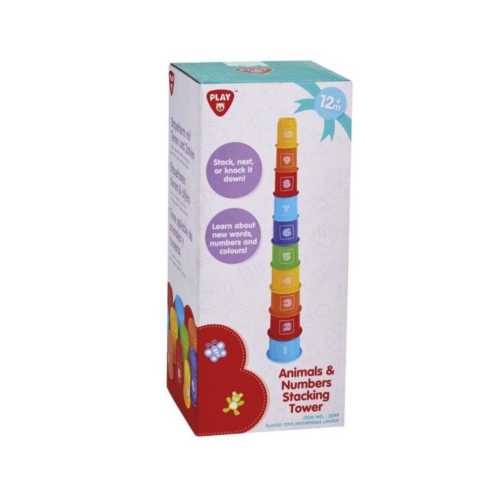 Playgo Animals & Numbers Stacking Tower-10Pcs