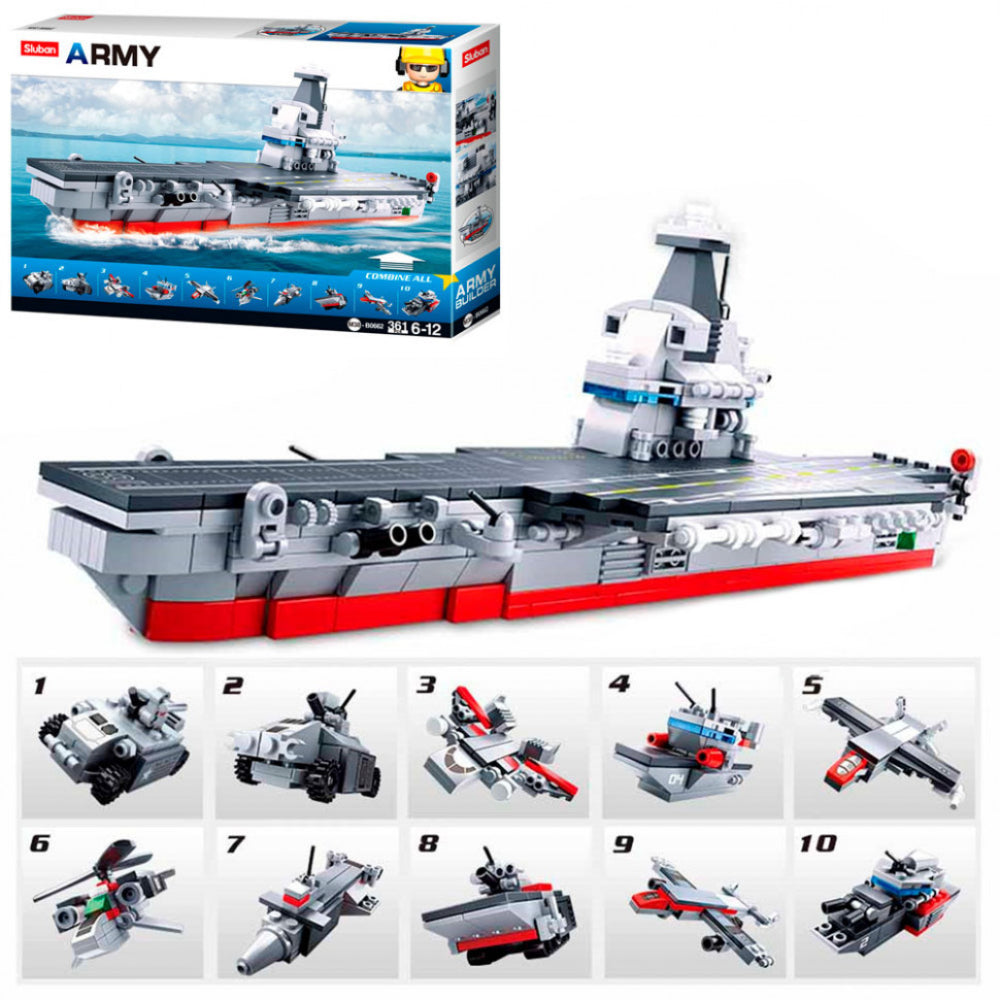 Sluban Army-10 In 1 Aircraft Carrier (Gift Box Packing) 361 Pcs  Image#1