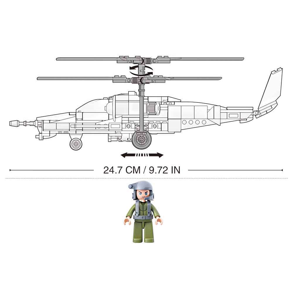 Sluban Model Bricks-Ka-50 Black Shark  Image#2