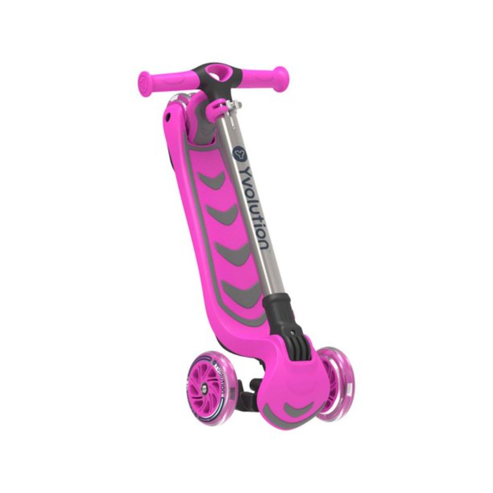 Yvolution Y Glider Kick & Roll 3-Wheel Scooter with LED Wheels - Pink