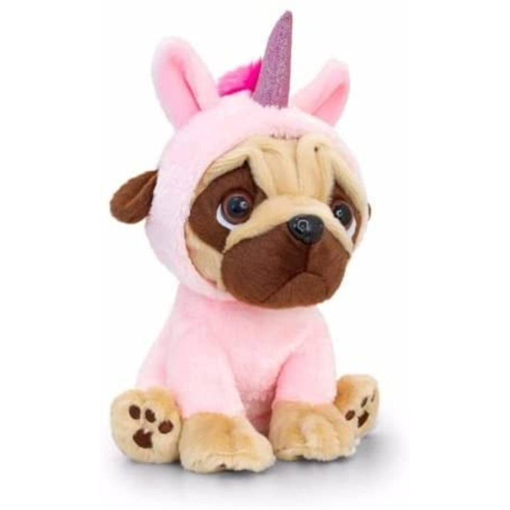 Keel Toys 14cm Pugsley In Unicorn Onesie